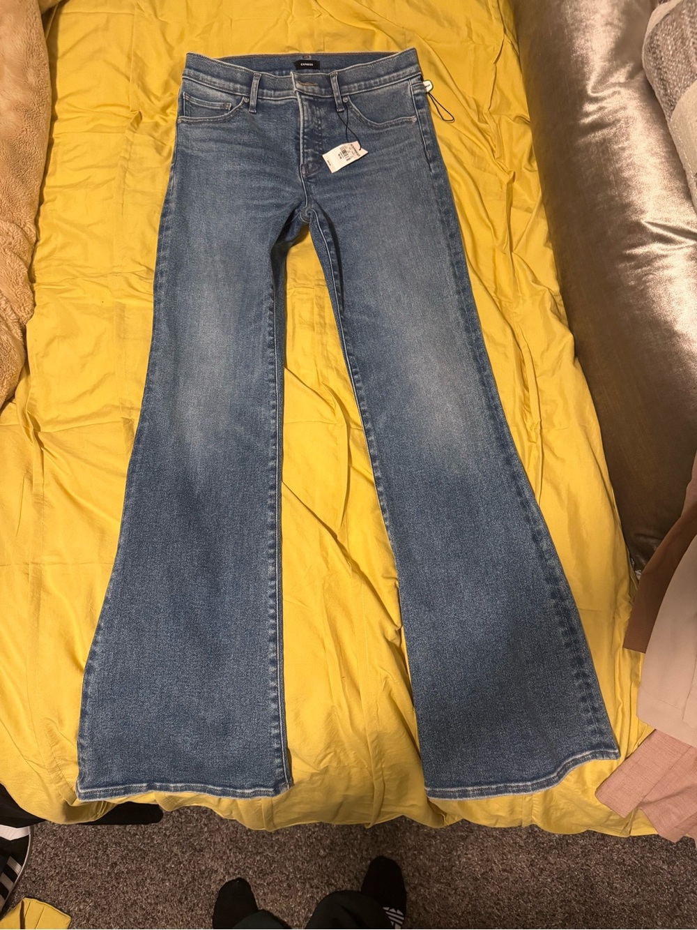 Women’s Express Blue Flare Jeans - Classic High-Rise Stretch
